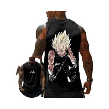 Imagem de Camiseta Regata Masculina Dragon Ball Z Vegeta Sem Mangas Verão Anime 