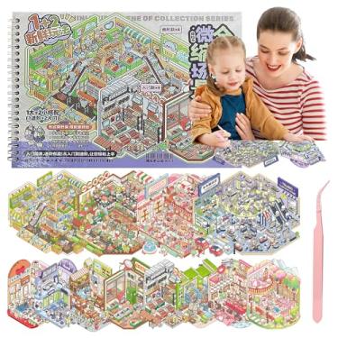 Imagem de SZXYCZL 12 PCS Oversize with Miniature 3D DIY Sticker Scene, Scenery Stick Make Own Mini House Sticker Therapy Relief Pass The Time Gift for Teen Adult-Combination Store
