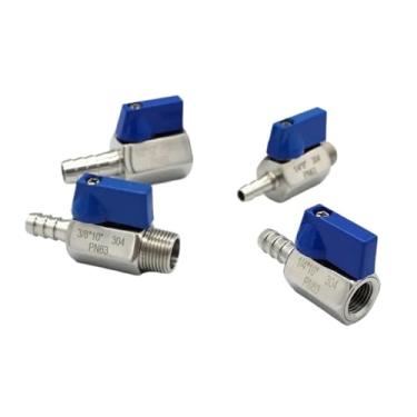 Imagem de 1/20.3 cm 1/10.2 cm 3/20.3 cm 1/5.1 cm 3/10.2 cm BSP macho fêmea 6 7 8 10 12-20 mm mangueira válvula de esfera sanitária Homebrew 304 aço inoxidável azul Hanlde (3/10.2 cm, BSP FEMALE_TY_TY) PE-B_12