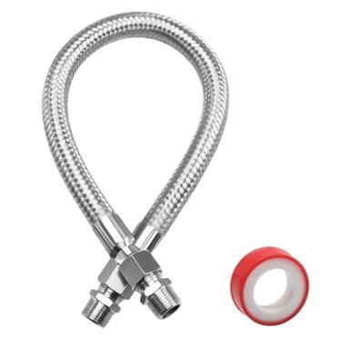 Imagem de KPALAG Mangueira jumper de compressor de nível industrial, 1,27 cm NPT macho x 50,8 cm de comprimento, 398,9 °C, 450 PSI