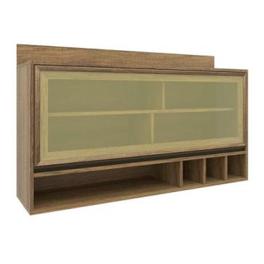 Imagem de Armário Aéreo Confort com Vidro 1 PT Cinamomo 120 cm - BATROL