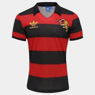 Imagem de CAMISA MASCULINA ADIDAS SPORT RECIFE RETRÔ 50 ANOS PRETA VERMELHA-Masculino