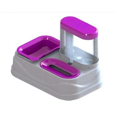 Imagem de Bebedouro e Comedouro Automático Anti-Formiga - Para Cães e Gatos, Não Molha os Pés, Solução Prática para Pets (ROSA)