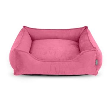 Imagem de Cama Cachorro & Gato Tamanho Pequeno ao Gigante Tecido Suede Ultra Resistente Macio Confortável do P ao GG Reforçada Pet(Rosa,50x50cm)