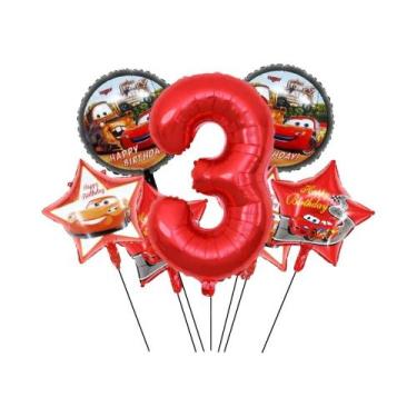 Imagem de Conjunto De Balões De Folha Do Lightning McQueen Para Decoração De Fes