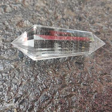 Imagem de 1 varinha de cristal de quartzo transparente natural Vogel ferramenta de mediação de ponto duplo de 24 lados pedra preciosa pedra de cristal pedras naturais para uso doméstico
