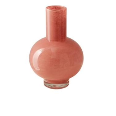 Imagem de URGDWEKJY Vaso rosa moderno arranjo de flores de vidro retrô vaso grande mobiliário doméstico sala de estar vasos de flores medievais (rosa pequeno)