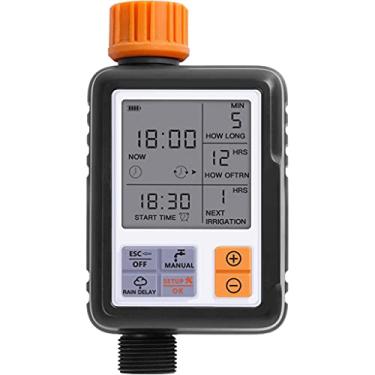 Imagem de Temporizador de água digital programável automático de 3 polegadas tela grande IP65 à prova d'água para sistema de irrigação de gramado de jardim, temporizador de irrigação