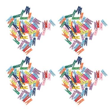 Imagem de Acouto 200 Peças de Pinos de Artesanato de Prendedores de Roupa de Madeira Coloridos para Exibição de Imagens e Projetos DIY