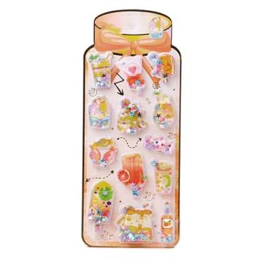 Imagem de Adesivos fofos 3D - Decalques de coqueteleira de desenho 3D - Adesivos de papelaria, para caderno, agenda, manual, diário, álbum, artesanato, lembrancinhas de festa infantil, recompensas de sala de