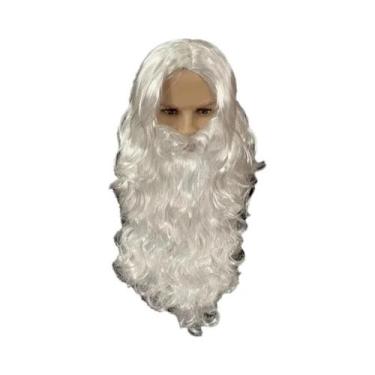 Imagem de Conjunto De Cabelo E Barba Longos E Cacheados De Papai Noel Acessórios