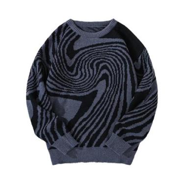Imagem de Suéter Masculino De Pulôver Jacquard De Outono Inverno Com Gola Redond