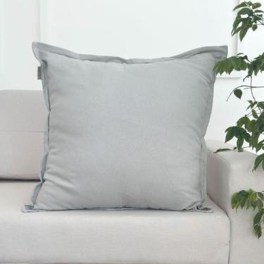 Imagem de Capa de Almofada em Linho com Aba 60x60 Cinza Claro - AMOFADAS