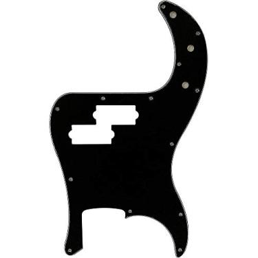 Imagem de Pickguard para baixo elétrico PB Scratch 3 Ply Black 13 Hole P Bass Pickguard para 4 cordas EUA/México Fender Precision Bass