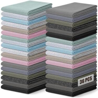 Imagem de HunnmingRe 36 rolos 20 x 89 cm 1 mm de espessura de tecido de feltro macio sortido folhas de feltro não tecido para artesanato DIY, projetos de patchwork de costura (série leve)