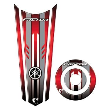 Imagem de Adesivo Resinado Gravata Tanque E Bocal Moto Yamaha Cor Vermelho