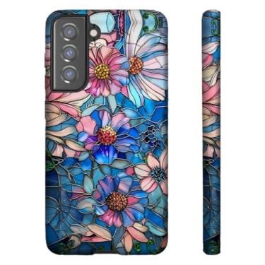 Imagem de ZHUXUXITT Capa para Samsung Galaxy S25 Ultra, design vibrante de flores definidas, capa de telefone de policarbonato rígido de TPU macio de camada dupla para homens e mulheres