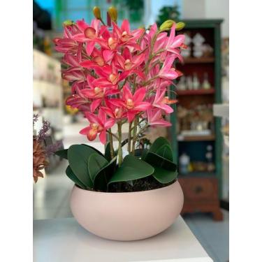 Imagem de Arranjo Orquideas Pink Cymbidium 3d silicone luxo - Criart House
