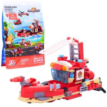Imagem de Blocos de Montar Bombeiros Combate de Incêndio 412 Peças - Castela - C
