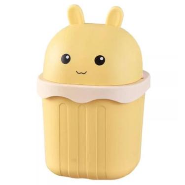 Imagem de Lata de lixo de mesa Cute Yellow Bunny com tampa 140g - taiyuanketanma