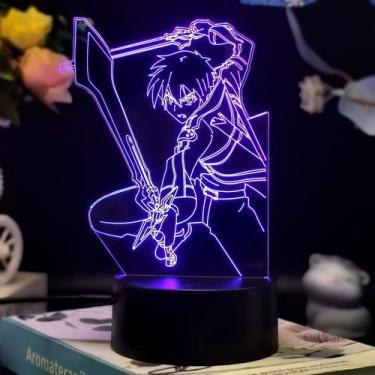 Imagem de 3D Night Light Anime Swords Art Online Kirito Asuna Figure - taiyuanke