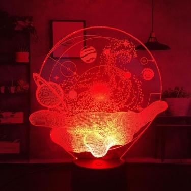 Imagem de Luz noturna Russian Palm Galaxy 2D 3D Decoração de quarto 5V - Taiyuan