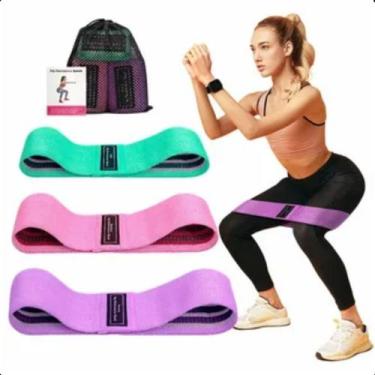Imagem de Kit com 3 Faixas Elásticas para Exercício Fitness - LIPPIN