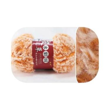 Imagem de Cachecol De Lã Grossa Imitação De Pele De Vison 100g Fio Meio Pelúcia 