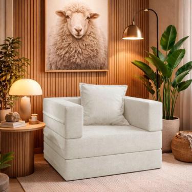 Imagem de Poltrona Cama Modular Mold Boucle Bege - Loja Sheep