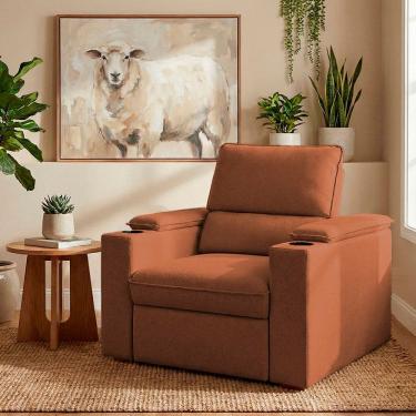 Imagem de Poltrona do Papai Reclinável Retrátil Liza Boucle Terracota - Loja Sheep