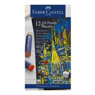 Imagem de Giz Pastel Oleoso Faber Castell 12 Cores Metálicas - FABER CASTELL LIN
