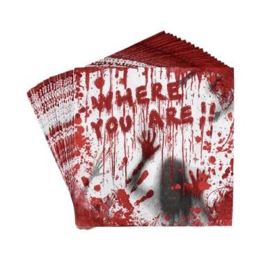 Imagem de Pratos De Papel Descartáveis Com Impressão De Mão Sangrenta Para Festa
