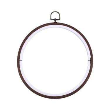 Imagem de Aro De Bordado ABS Com Textura De Madeira, Ferramenta Para Ponto Cruz,