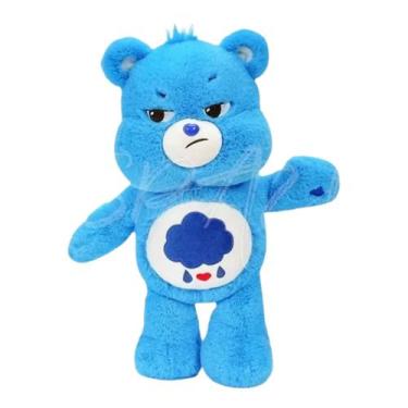 Imagem de Ursinho Carinhosos Azul Zangado 30cm Pelúcia Decoração Fofo - sem