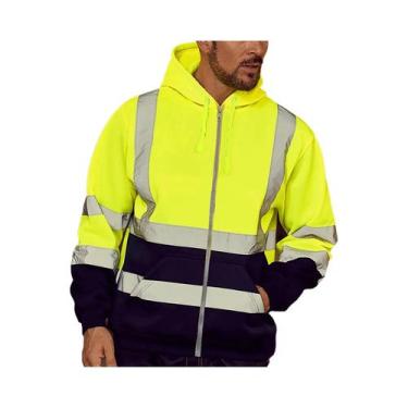 Imagem de Moletom Masculino Com Capuz E Faixa Refletiva, Manga Longa, Com Zíper,