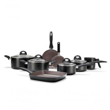 Imagem de Jogo De Panelas Antiaderente Ceramic Life Smart Plus 8 Peças Preto - B