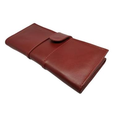 Imagem de Carteira Feminina Grande Espaçosa Porta Cartões Documentos Com Botão d