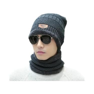 Imagem de Gorro De Ciclismo Masculino De Inverno Quente Em Lã E Algodão Com Prot