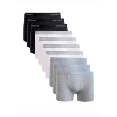 Imagem de Kit/10 Cueca Boxer Hering 77QN Masculina Algodão T. P/XXG, XXG, 1a, Pr