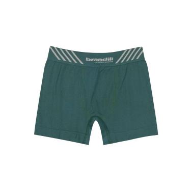 Imagem de Cueca boxer infantil menino em poliamida Brandili Verde