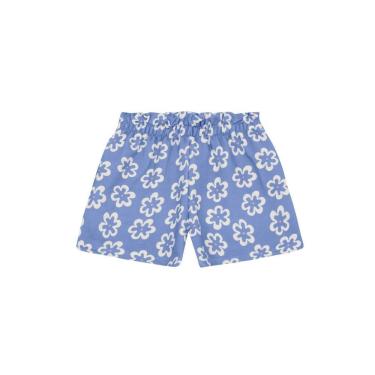 Imagem de Shorts infantil menina em moletinho florido Brandili -Azul