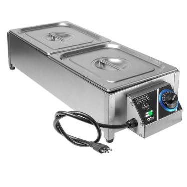 Imagem de Salsicheira Elétrica Hotdog 2 Cubas 5kg Cada 10kgs Com Tampa 220v - Fa