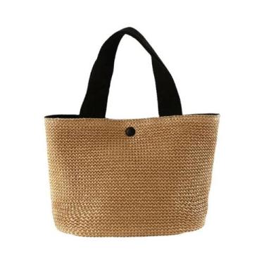 Imagem de Bolsa de Ombro de Palha Boêmia Feminina - Feita à Mão em Rattan - Esti