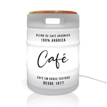 Imagem de Luminária Banco Barril de Café Coffee Time - Desembrulha, Bivolt