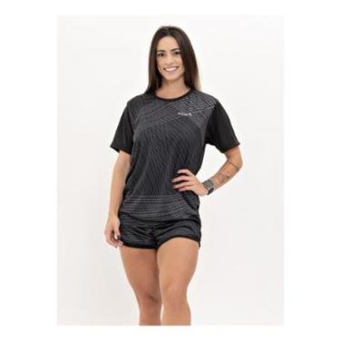 Imagem de Camiseta Feminina Manga Curta Fitness Estampada Academia Dry-Feminino