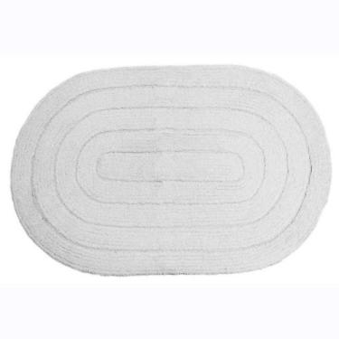 Imagem de Tapete De Banheiro Allegro Oval 40x60cm 100% Algodão Branco - Kapazi
