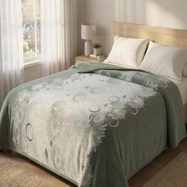 Imagem de Cobertor Casal Jolitex Innove Aquila Verde - IND E COM JOLITEX LTDA