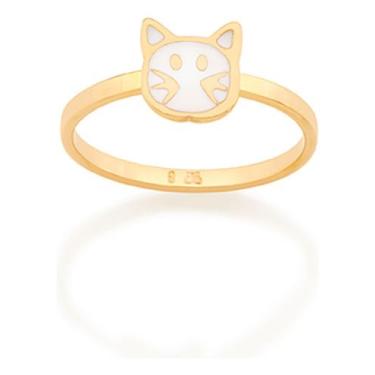 Imagem de Anel Infantil Gato Com Aplicação De Resina 512806 - ROMMANEL, Branco, 
