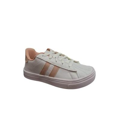 Imagem de Tênis Infantil Feminino e Masculino Pees Kids 1900, Branco, Rose, 33