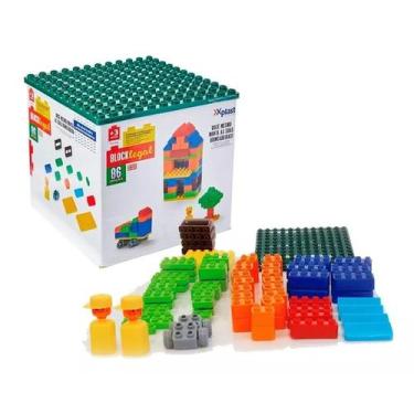 Imagem de Blocos De Montar Com Base 86 Pçs Brinquedo Didático Infantil 5106 - XP